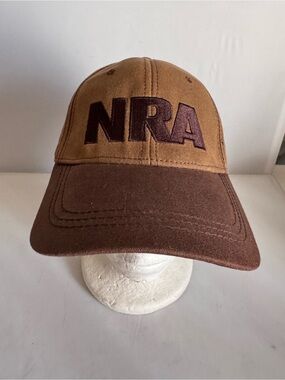 NRA Baseball Hat 100% Cotton Brown Baseball Cap Hook & Loop Closure
